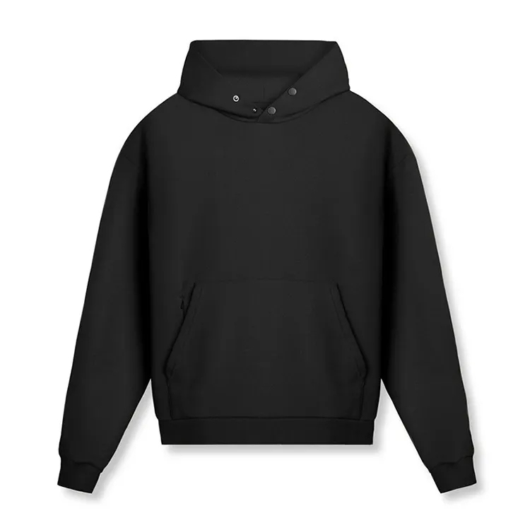 High Quality Custom Collar Buttons Pullover Hoodie Sweatshirts Wholesale Heavyweight Hoodie Plus Size Hoodie