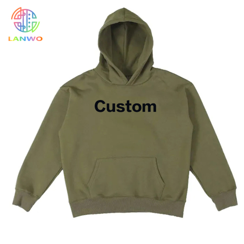 2023 New Arrived Thick 100% Fleece Cotton Print Loose Dropped Shoulder Sleeve Hoodie