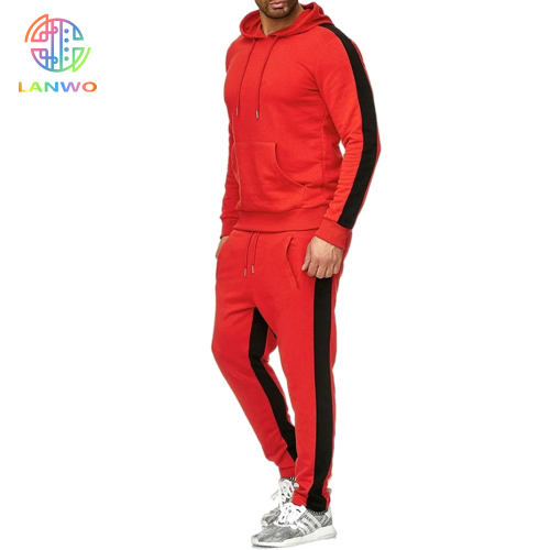 Custom Good Quality Men's Sports Clothing Oem Custom Gym Sweatsuit Polyester Stripe Mens Tracksuit