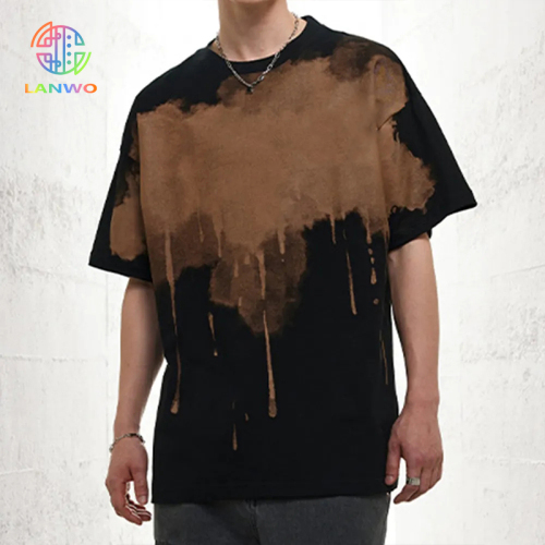 Men Wash Vintage Tshirt 100% Cotton Oversized T Shirt Custom Vintage Plus Size Men's Graphic T-shirt