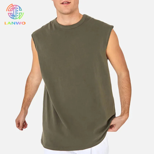 Men's 100% Cotton Custom Logo Blank T Shirts Oversized Rib Crew Neck Plain Tee Luxury Loose T-shirts For Men