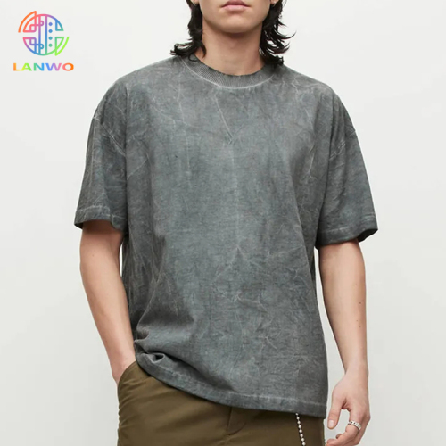 Men's 100% Cotton Custom Logo Blank T Shirts Oversized Drop Shoulder O-neck Self-cultivation T-shirts For Men