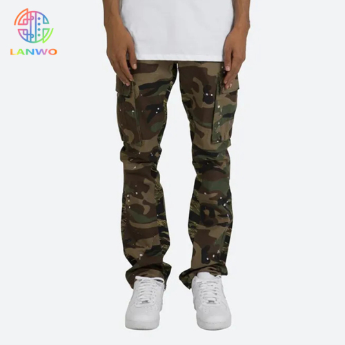 High Quality Men Bulk Wholesale Custom Camo Camouflage Cargo Pant Streetwear Bootcut Cargo Pants Mens