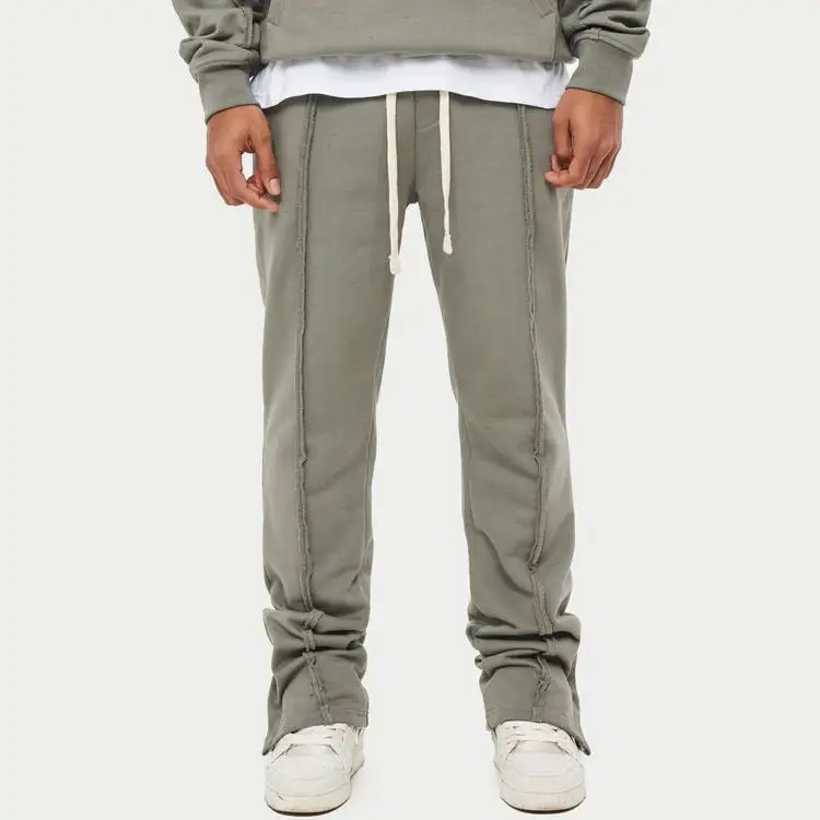 Oem Wholesale Custom Premium Plain Tracksuits For Men Nylon Mens Sweatsuit Sets Zip Up Jogger Set Fleece Tracksuit