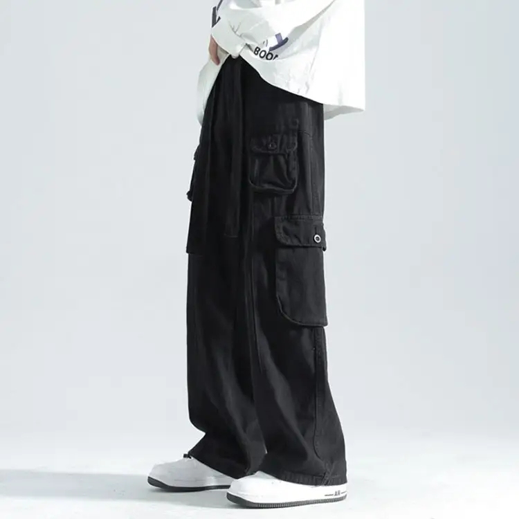 Factory Wholesale Belt Detail Multi-pocket Boys Trousers Pant Custom Logo Casual Cargo Pants For Boy