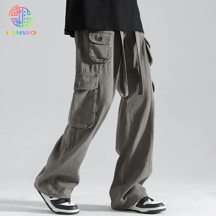 Factory Wholesale Belt Detail Multi-pocket Boys Trousers Pant Custom Logo Casual Cargo Pants For Boy