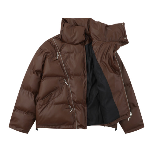 Niche design button padded coat, unisex down padded coat, winter padded jacket