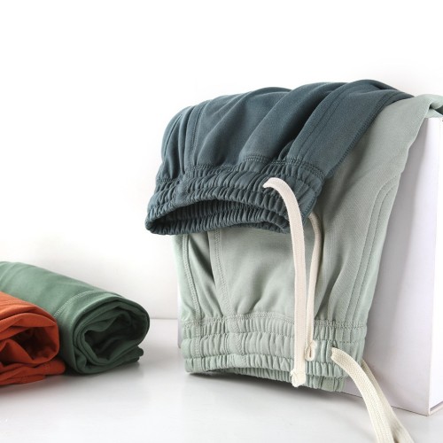 350g heavyweight terry short sweatpants drawstring loose casual solid color men's sports casual shorts
