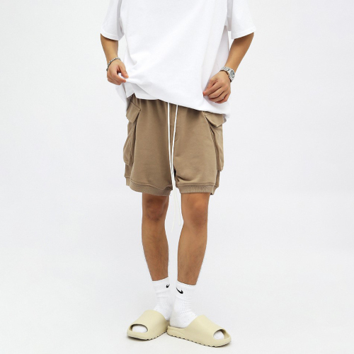 Summer new hip-hop shorts extended drawstring large pocket shorts for men