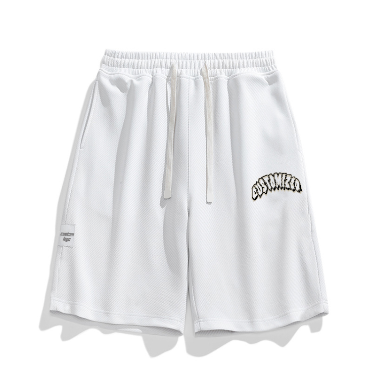 Custom Embroidered Logo Plus Size Mens Workout Sweat Shorts