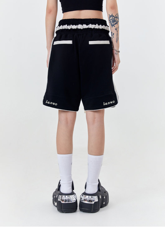 Streetwear Loose Joggers Men's Custom Shorts 3d Embossed Shorts Men's New Washed Color Oversized Basketball Bike Shorts
