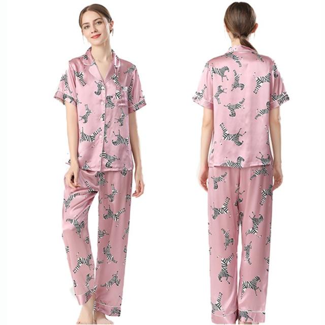 Short 100 Pure Mulberry Silk Pajama Set Womens