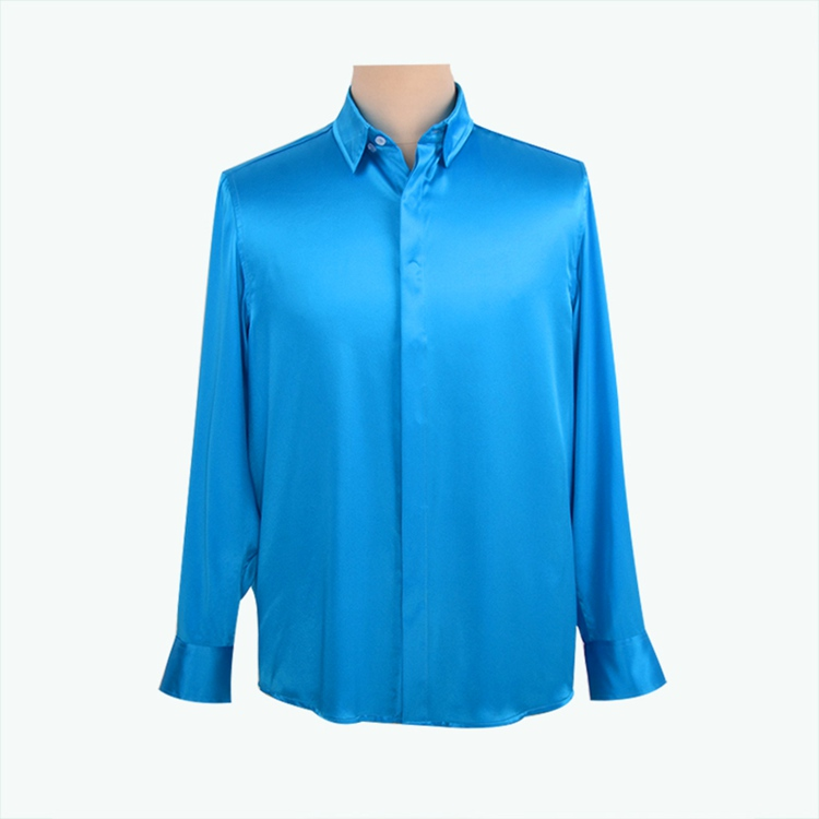 solid color silk dress shirt
