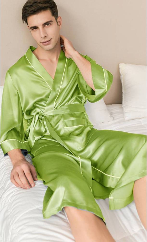 Men's Pure Mulberry Silk Charmeuse Kimono