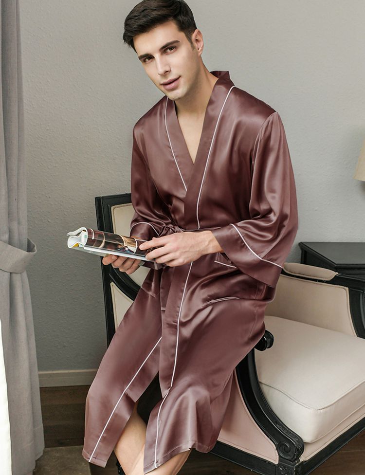 Men's Pure Mulberry Silk Charmeuse Kimono