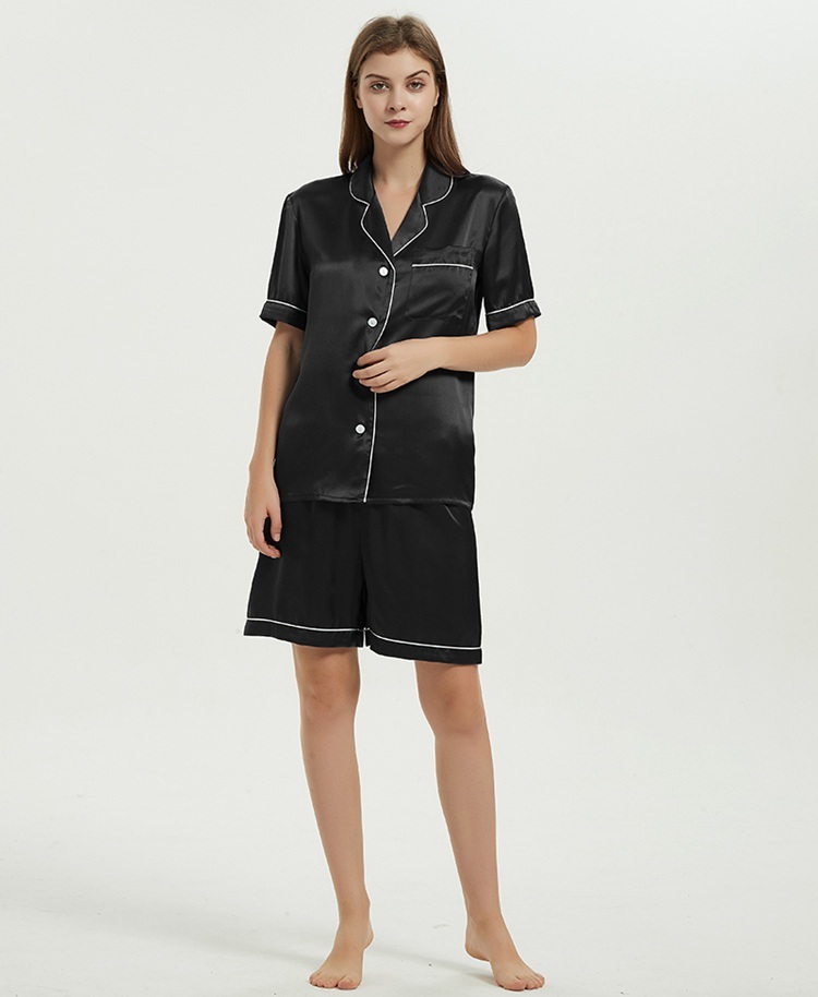Women's 100% Pure Mulberry Silk Short Sleeve Pajama Set