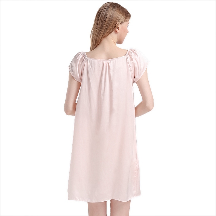 Pale Pink Silk Princess Nightgowns-back