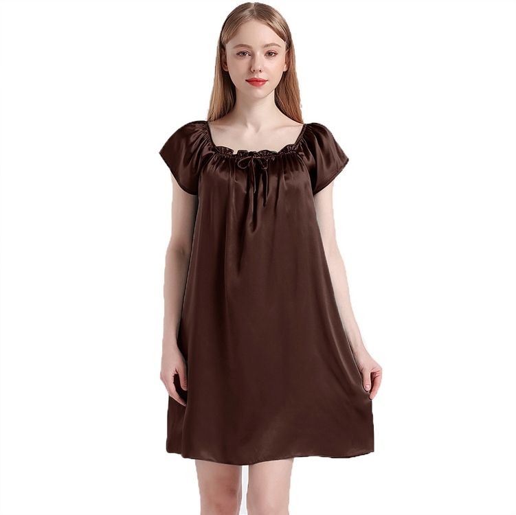 Coffee Silk Princess Nightgowns
