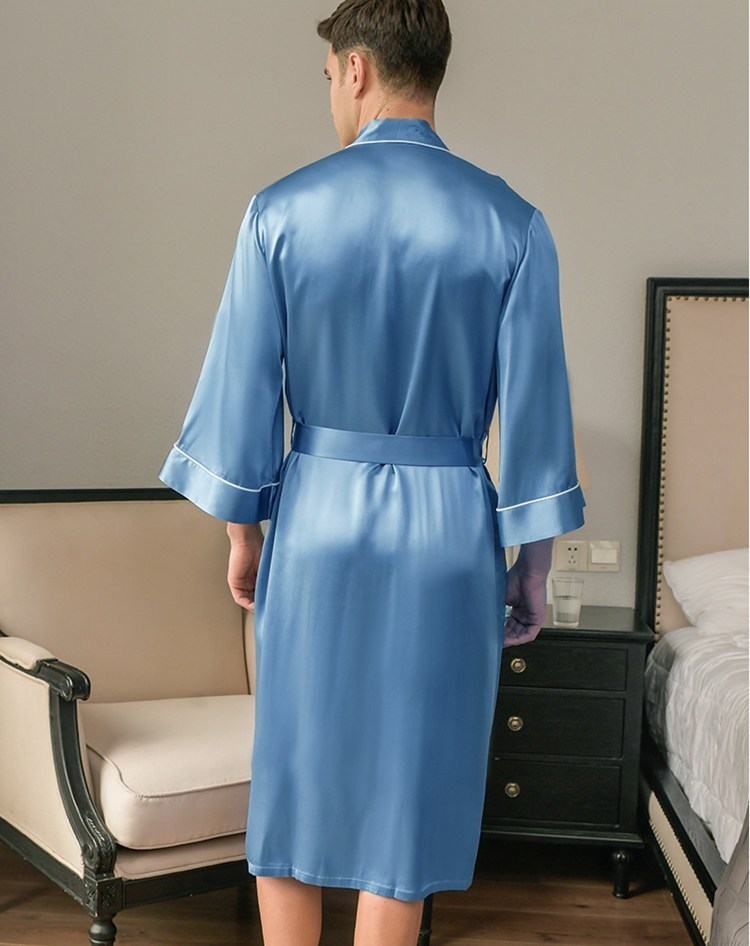 Men's Pure Mulberry Silk Charmeuse Kimono