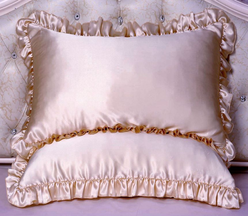 16 Momme 100% Mulberry Silk Pillowcase Ruffled Borders