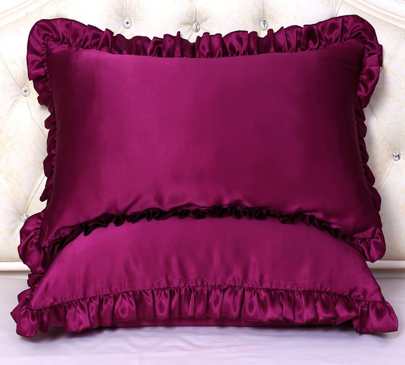 16 Momme 100% Mulberry Silk Pillowcase Ruffled Borders