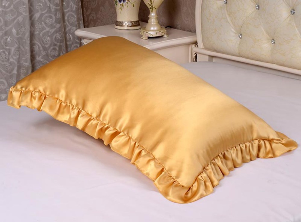 16 Momme 100% Mulberry Silk Pillowcase Ruffled Borders