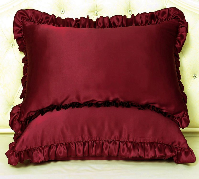 16 Momme 100% Mulberry Silk Pillowcase Ruffled Borders