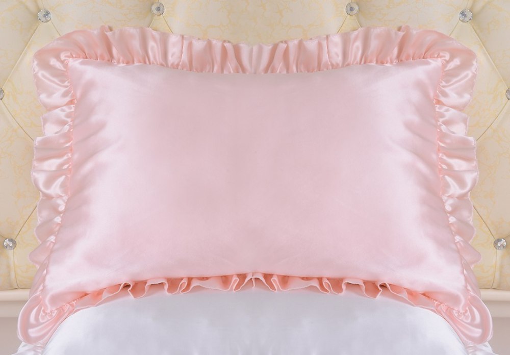 16 Momme 100% Mulberry Silk Pillowcase Ruffled Borders