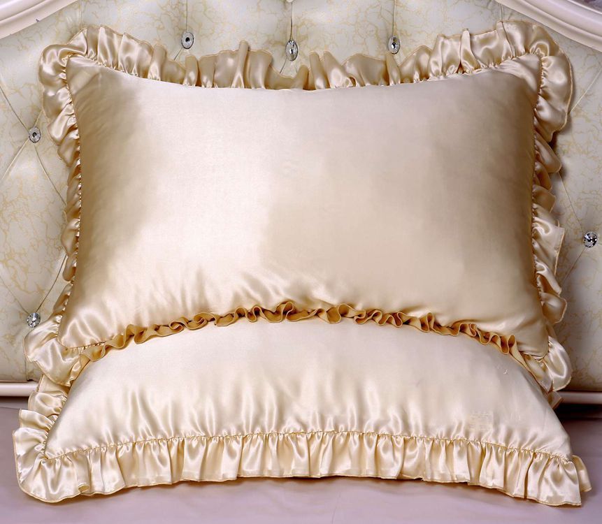 16 Momme 100% Mulberry Silk Pillowcase Ruffled Borders