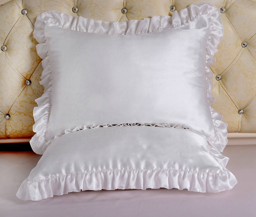 16 Momme 100% Mulberry Silk Pillowcase Ruffled Borders