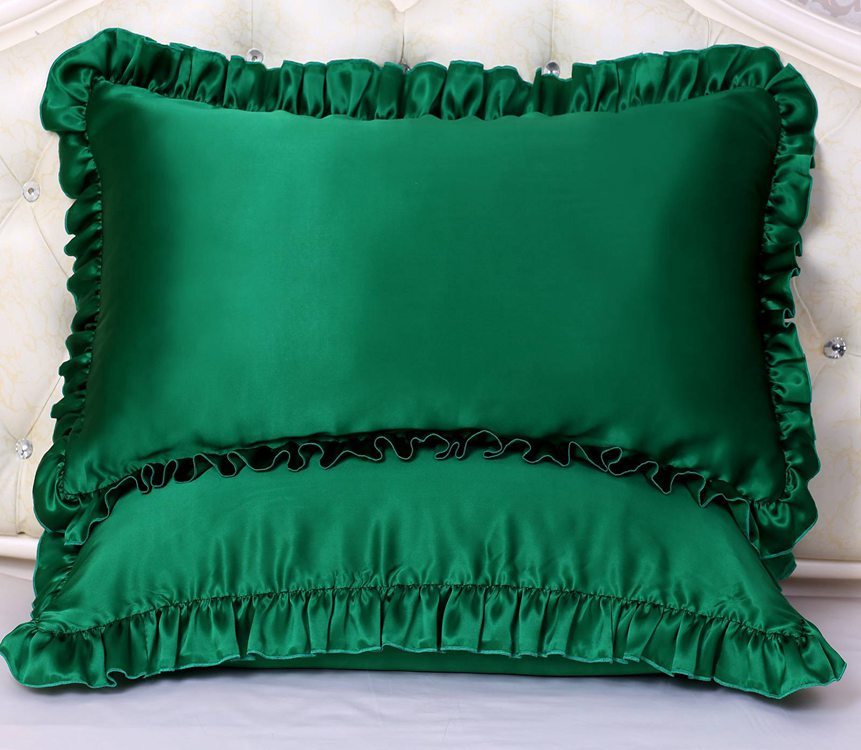 16 Momme 100% Mulberry Silk Pillowcase Ruffled Borders