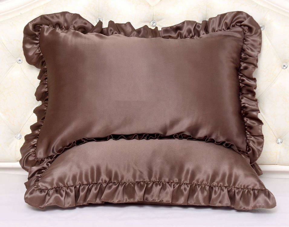 16 Momme 100% Mulberry Silk Pillowcase Ruffled Borders