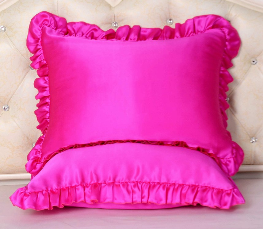16 Momme 100% Mulberry Silk Pillowcase Ruffled Borders