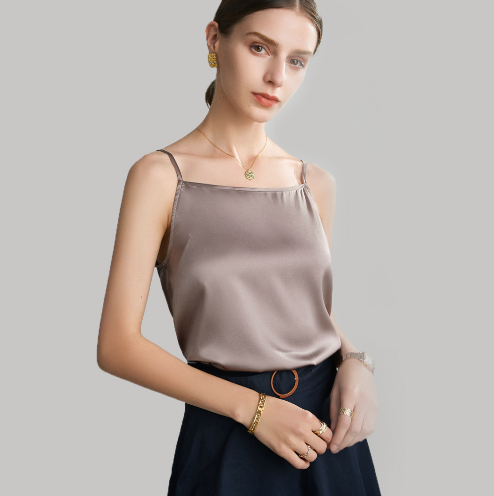 Espresso Silk Camisole Tops
