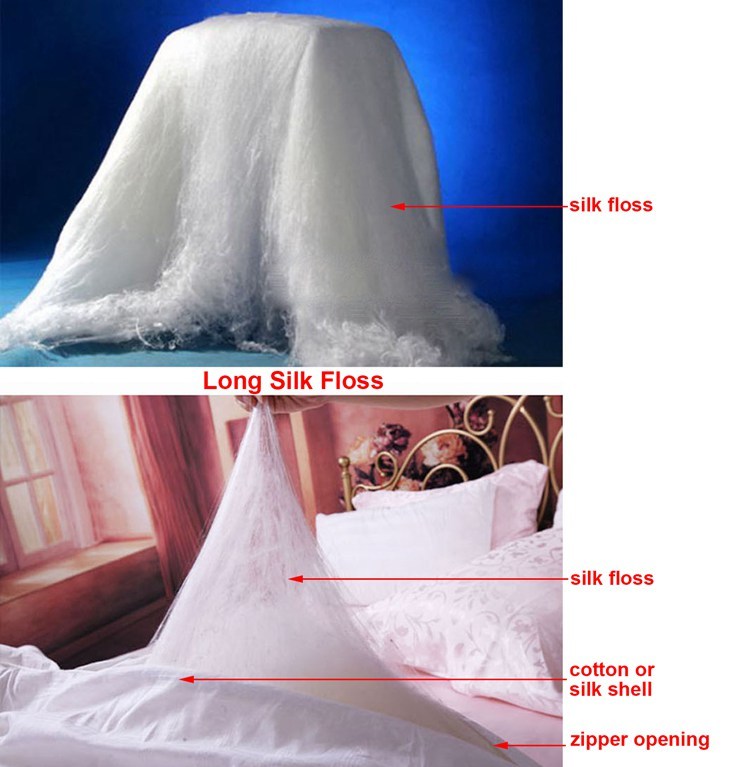 100% Long Mulberry Silk Floss Filled Comforter / Quilt