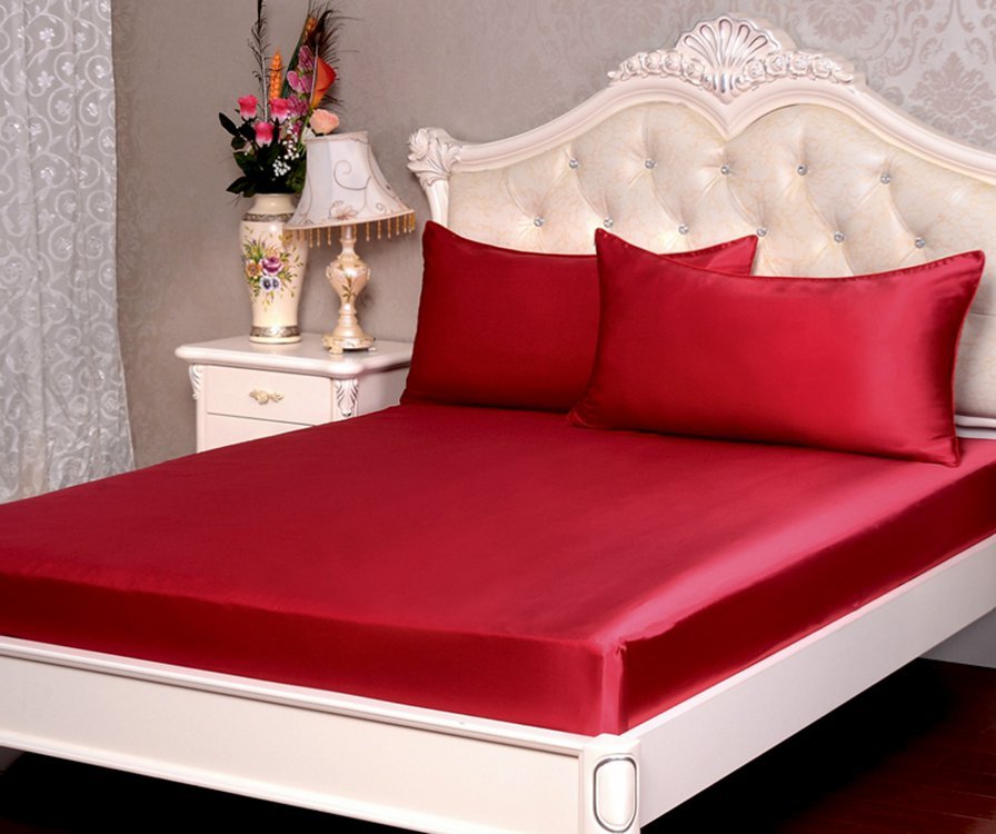 1pc 19 Momme 100% Pure Mulberry Silk Fitted Sheets / Bottom Sheets