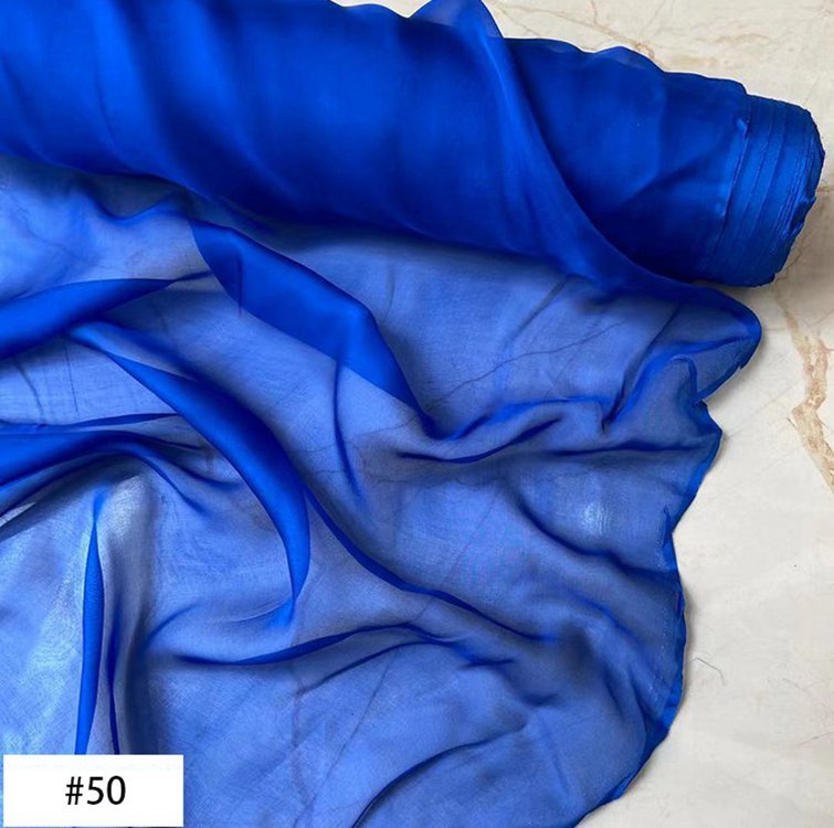 6 Momme 100% Mulberry Silk Chiffon Fabric 54" / 138 cm Wide