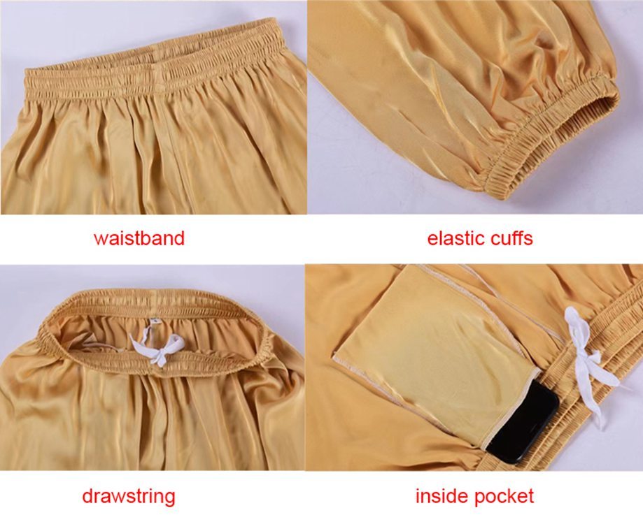 Men's Pure Mulberry Silk Charmeuse Sweatpants