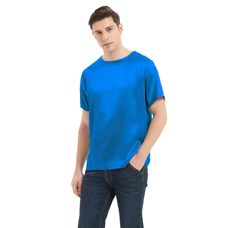 Men's 100% Mulberry Silk Charmeuse T-Shirt