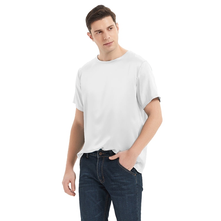 Men's 100% Mulberry Silk Charmeuse T-Shirt