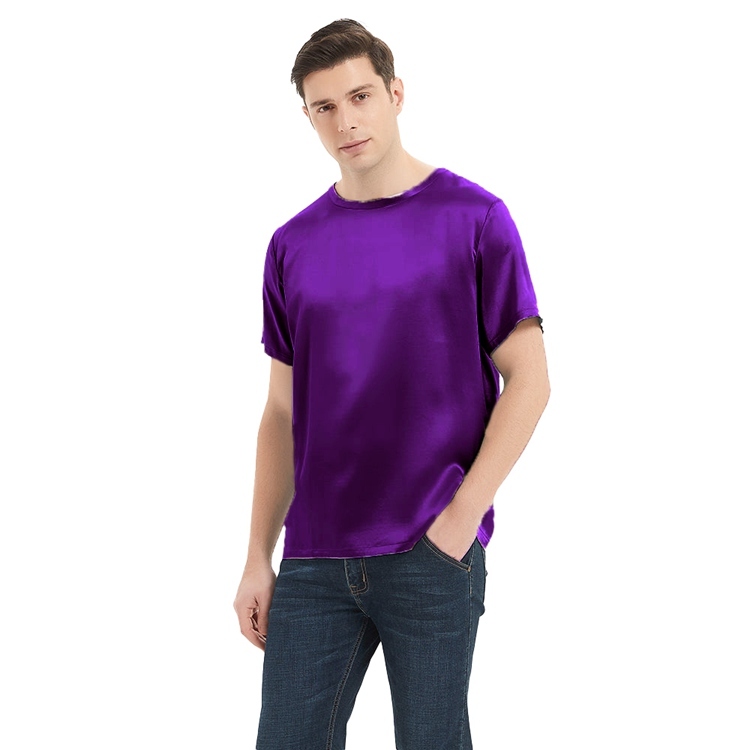 Men's 100% Mulberry Silk Charmeuse T-Shirt