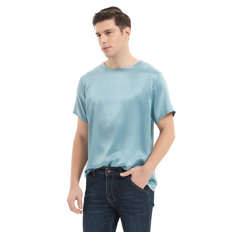 Men's 100% Mulberry Silk Charmeuse T-Shirt