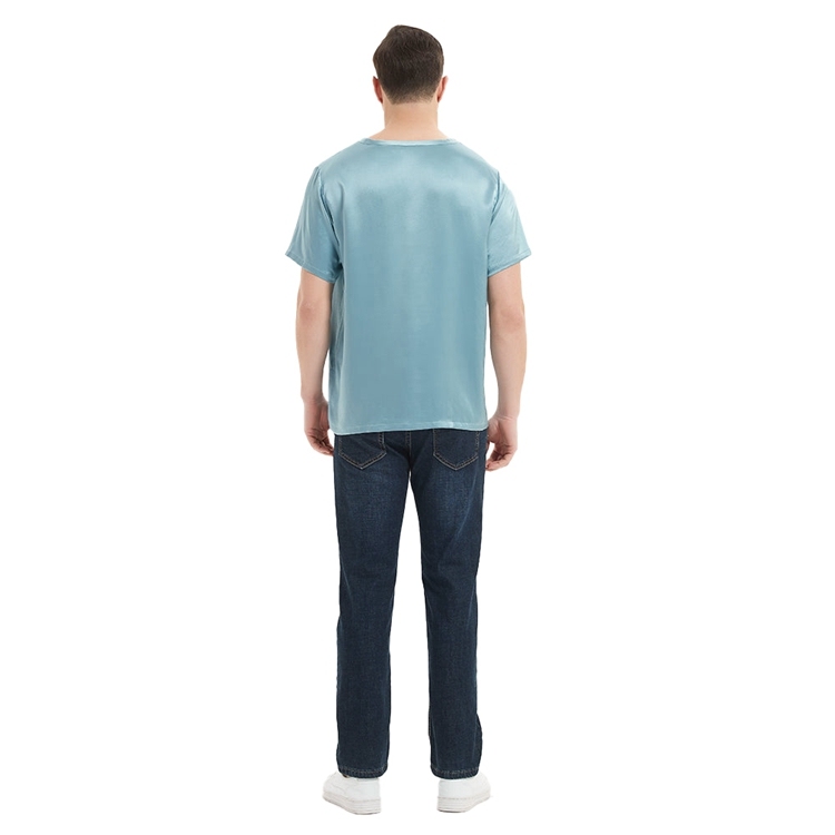 Men's 100% Mulberry Silk Charmeuse T-Shirt