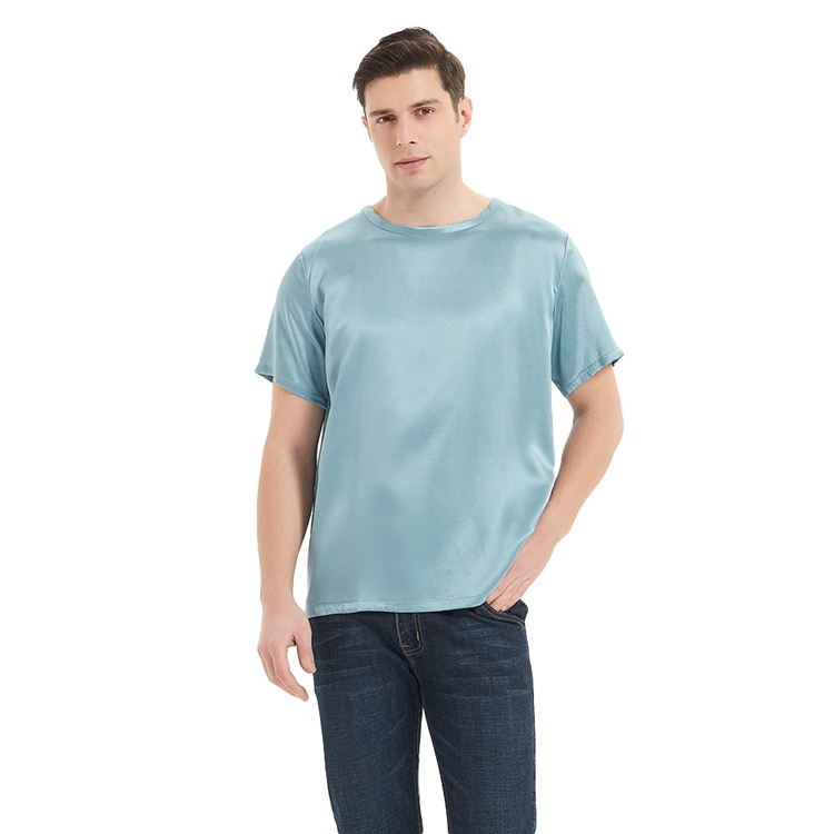 Men's 100% Mulberry Silk Charmeuse T-Shirt