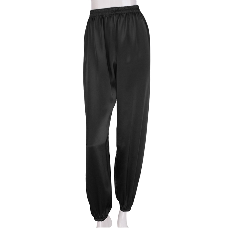 Black Silk Jogger Pants Womens