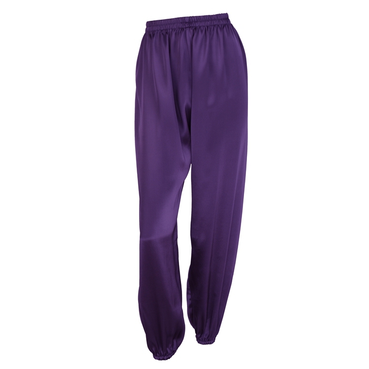 Purple Silk Jogger Pants Womens