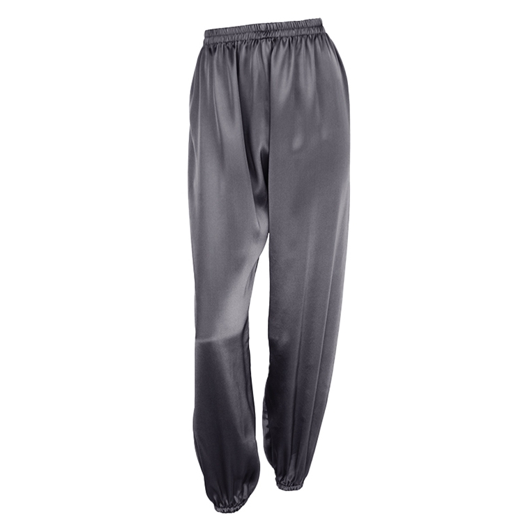 Dark Grey Silk Jogger Pants Womens