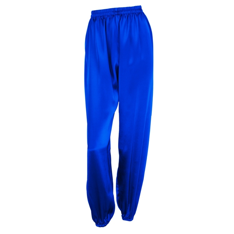 Blue Silk Jogger Pants Womens