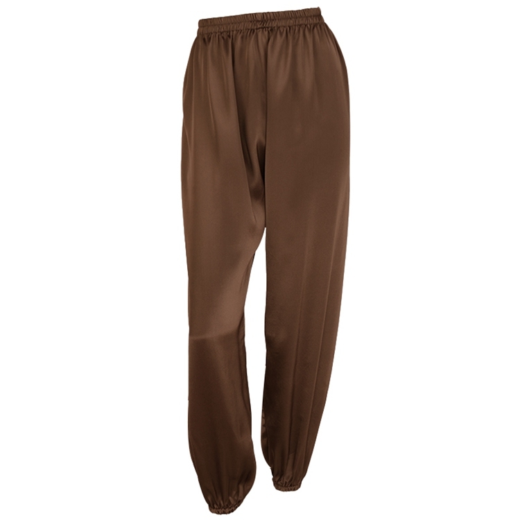 Coffee Silk Jogger Pants Womens