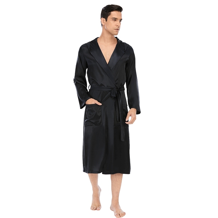 Men's Silk Robe With Hood